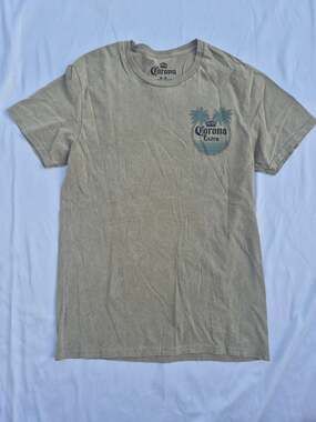 Corona Extra Mineral Wash Palm Tree Logo Graphic T-Shirt